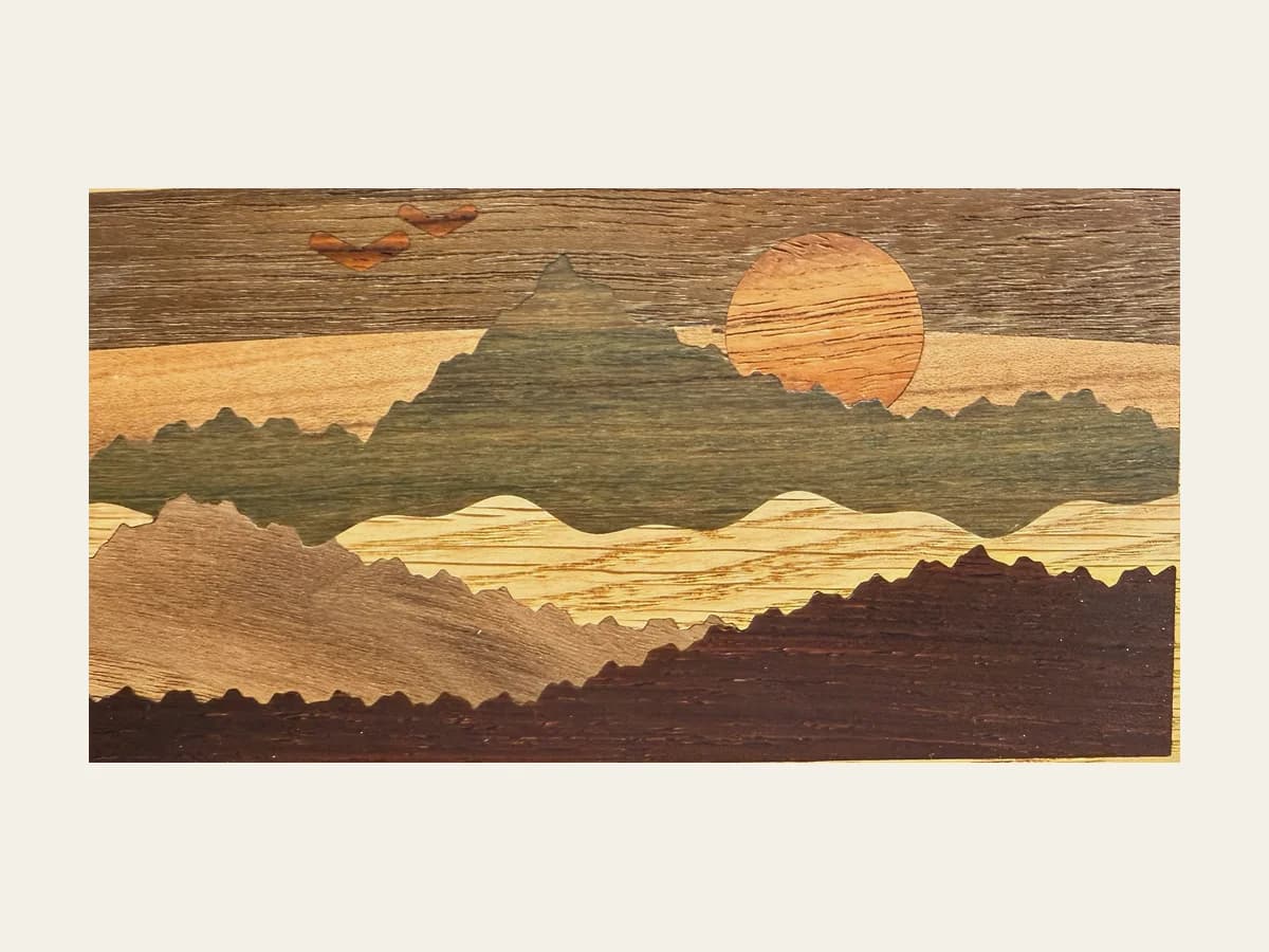 鑲嵌圖案作品:玉山日出