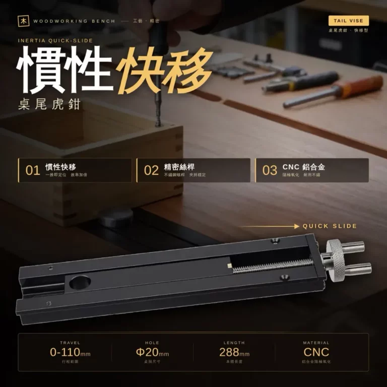 木工桌尾鉗 快移慣性虎鉗 鑄鋼桌面夾具 商品主圖